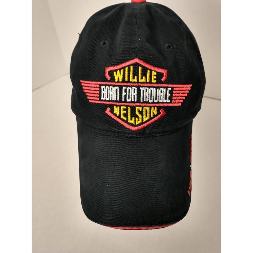 Willie Nelson Born For Trouble VINTAGE Rare Hat Country Rock motorcycle